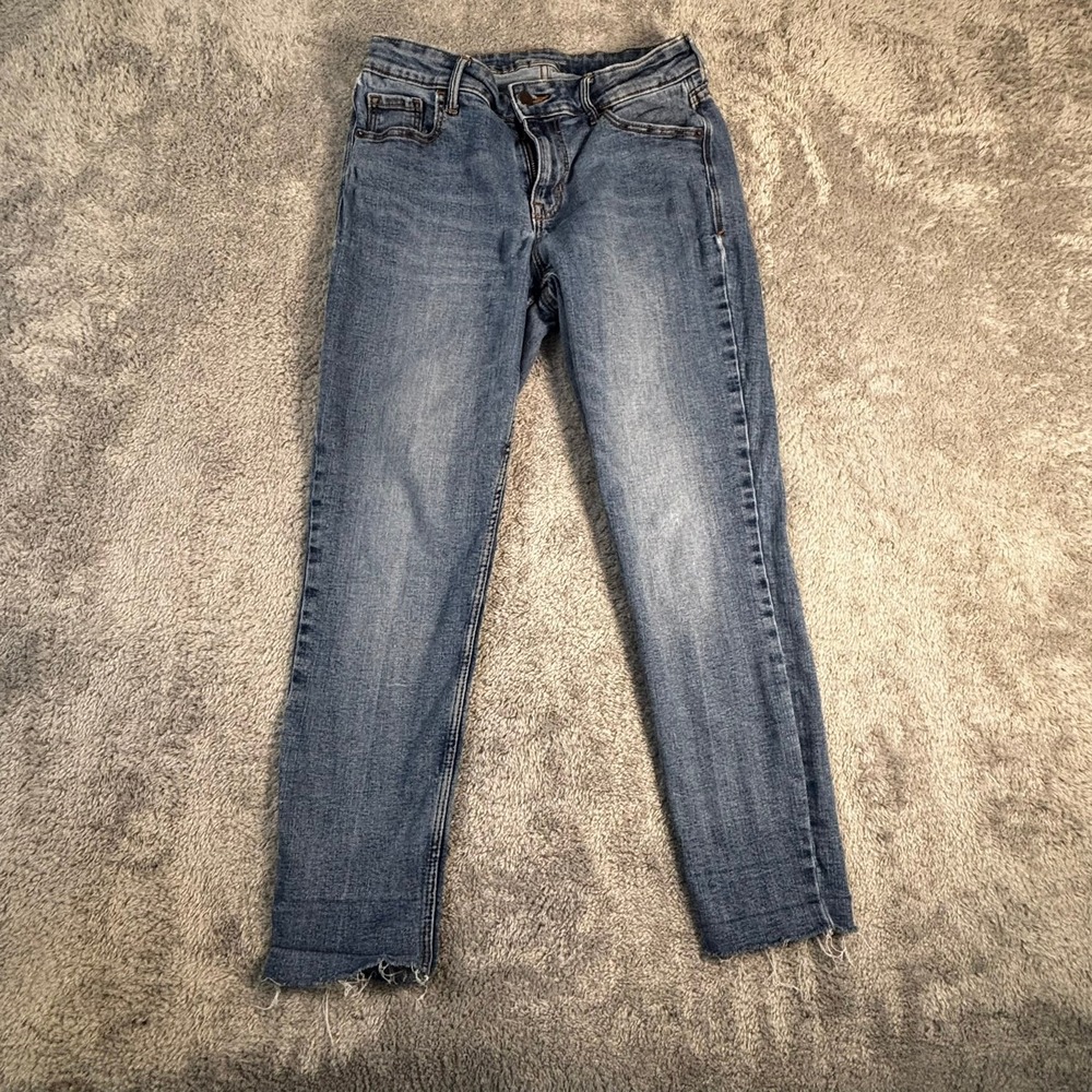 Old Navy Rockstar Super Skinny Jeans Medium Wash Raw Hem Size 10